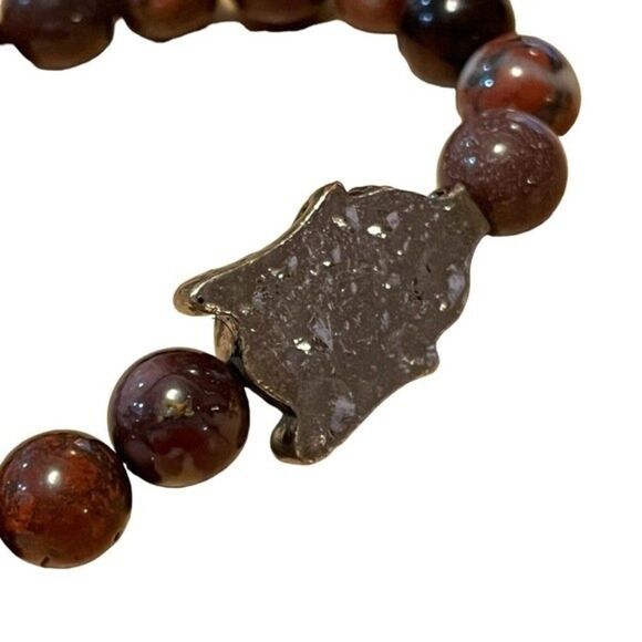 Costume Purple Aventurine Stones Beaded Stretchable Bracelet with Buddha Face - Picture 7 of 10